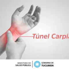 Mano con zona roja de dolor en la muñeca, indicando el síndrome del túnel carpiano.