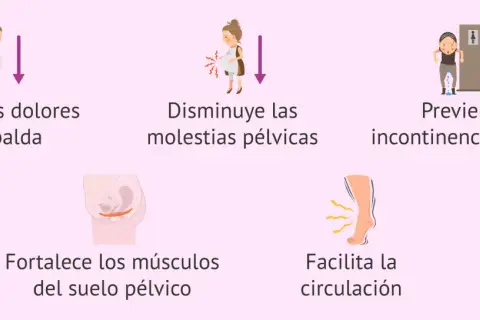 Beneficios de la fisioterapia embarazo: alivia dolor de espalda, molestias pélvicas, previene incontinencia, fortalece suelo pélvico y mejora circulación.