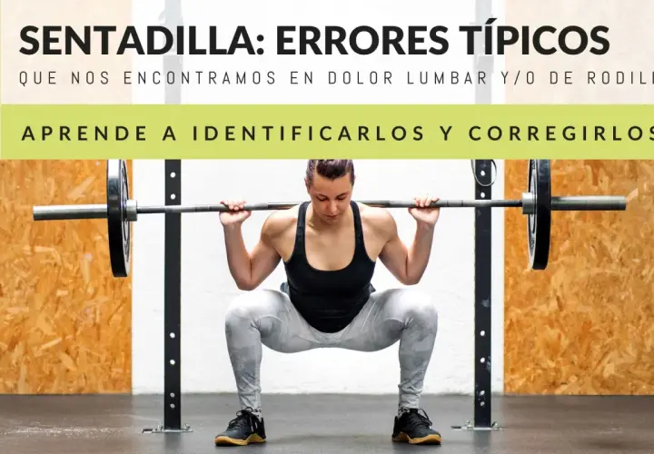 Mujer haciendo sentadilla con barra. Aprende cómo hacer una sentadilla correctamente para evitar dolor lumbar y de rodilla.