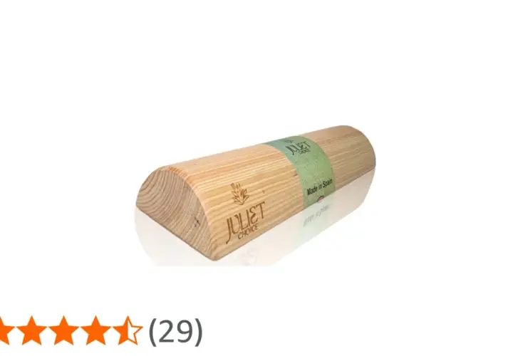 Tronco eutonia de madera natural, con etiqueta "Juliet Choice" y "Made in Spain". Ideal para relajación y bienestar.