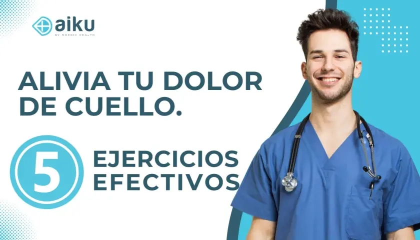 Alivia tu dolor de cuello con 5 ejercicios efectivos. Un sonriente profesional de la salud te muestra cómo.
