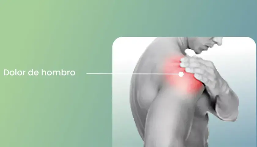 Dolor en el hombro, afectando el músculo deltoides.
