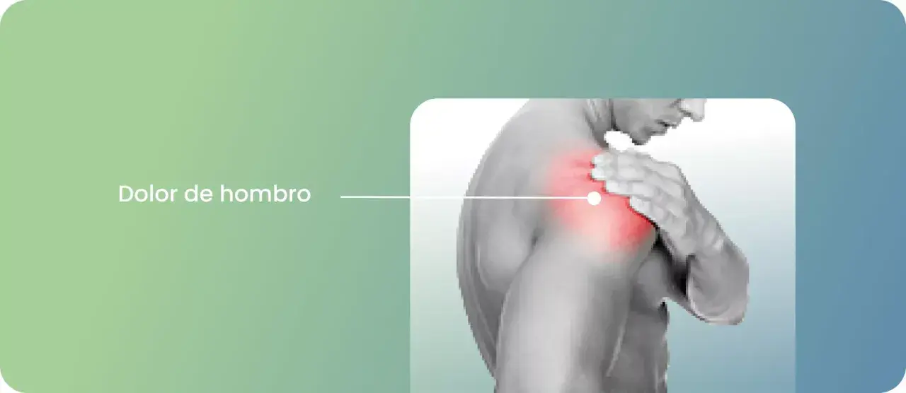 Dolor en el hombro, afectando el músculo deltoides.