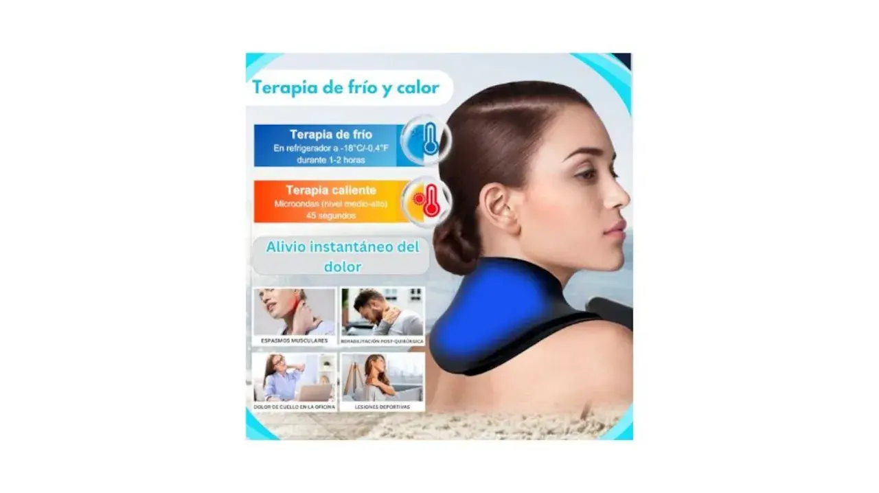 Alivia el tortícolis frío o calor con este collarín. Terapia de frío o calor para alivio instantáneo del dolor muscular, de oficina o deportivo.